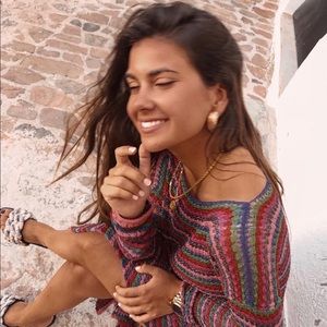 New Zara multicoloured striped knit dress